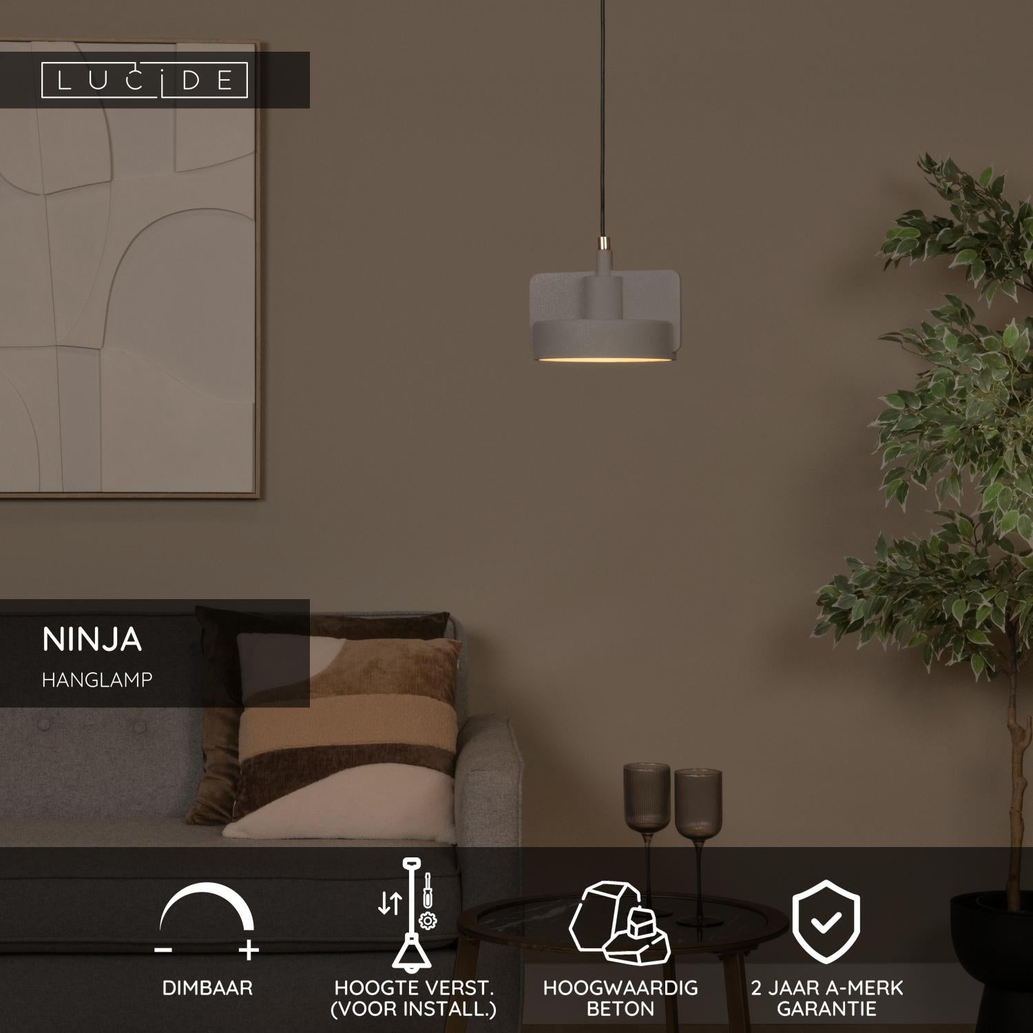 Lucide NINJA Hanglamp - Grijs