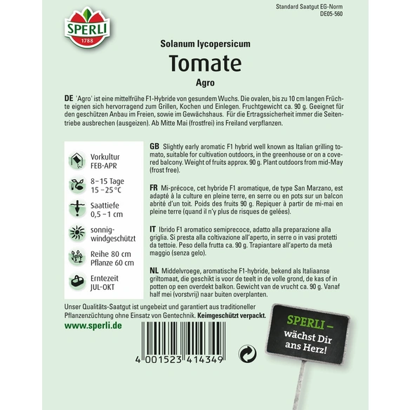 Tomate »Agro«, San-Marzano-Grilltomate, Fruchtgewicht ca. 90 g