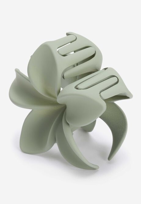 Womens Sage Green Matte Flower Hair Clip