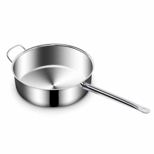 SOGA 28cm Stainless Steel Saucepan Sauce pan with Glass Lid and Helper Handle Triple Ply Base Cookware