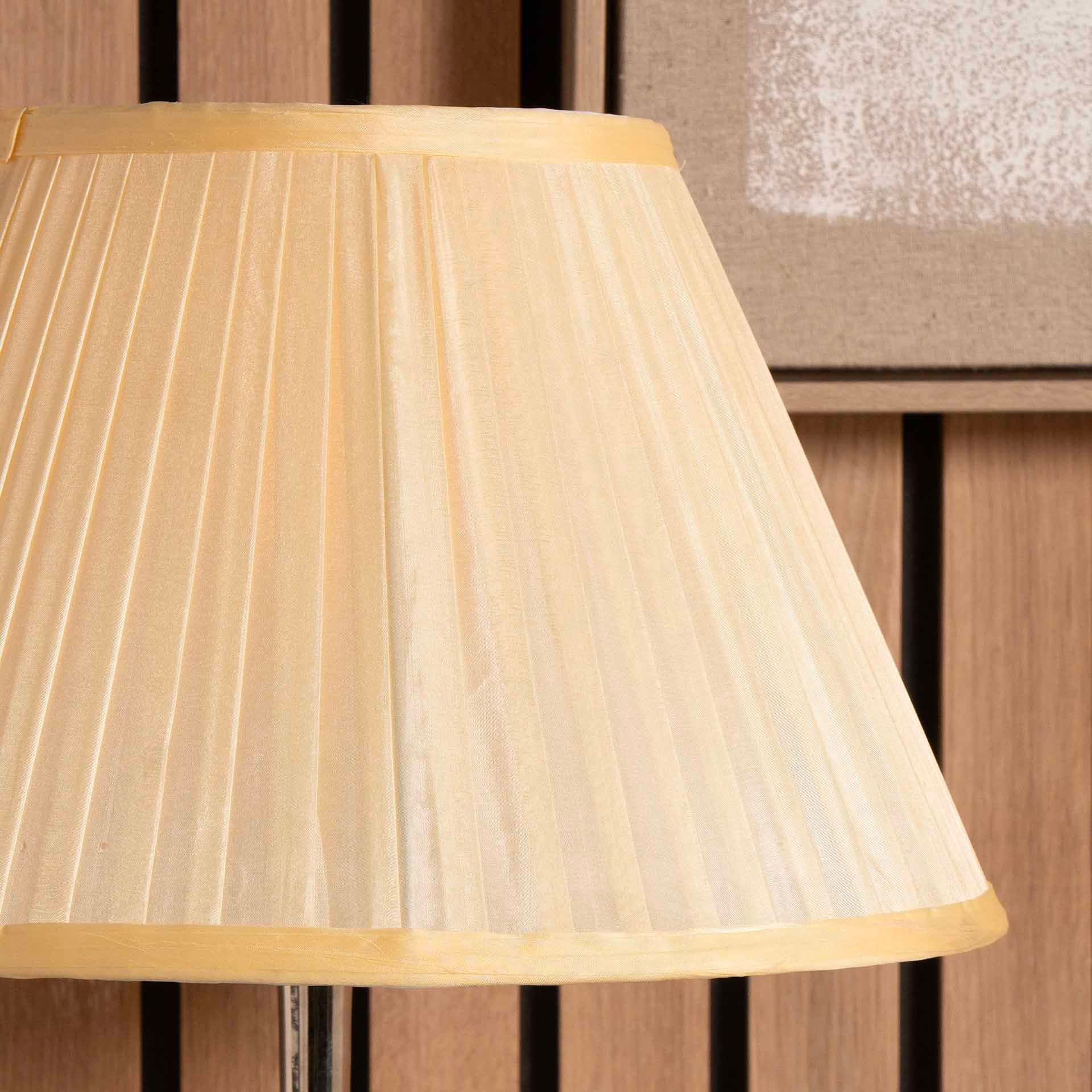 Ruma Almond Silk Pleat Empire Lampshade for Floor Lamps