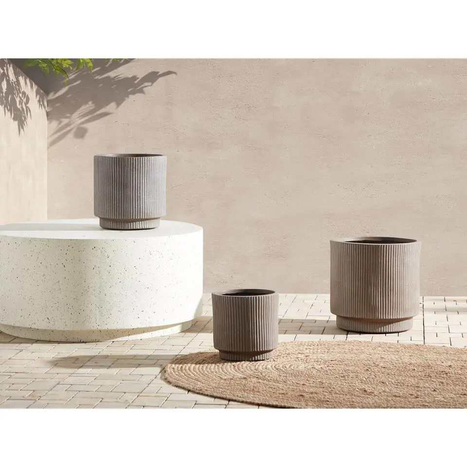 DARIA - Bloempot - 30 x 30 x 30 cm -Taupe - Kleivezels