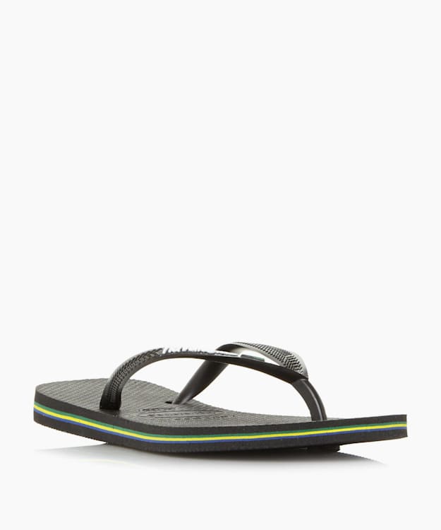 4140713 Black - Havaianas Classic Brazil Flag Flip Flops