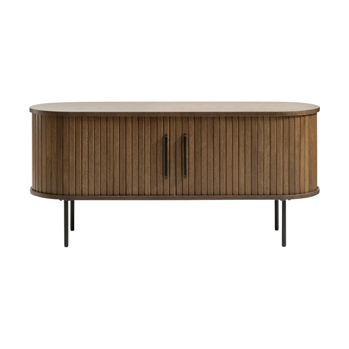Olivine Lenn TV meubel Gerookt Eiken - Hout - Zwarte Poten - B 120 cm