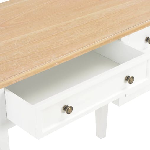 NNEVL Writing Desk White 109.5x45x77.5 cm Wood