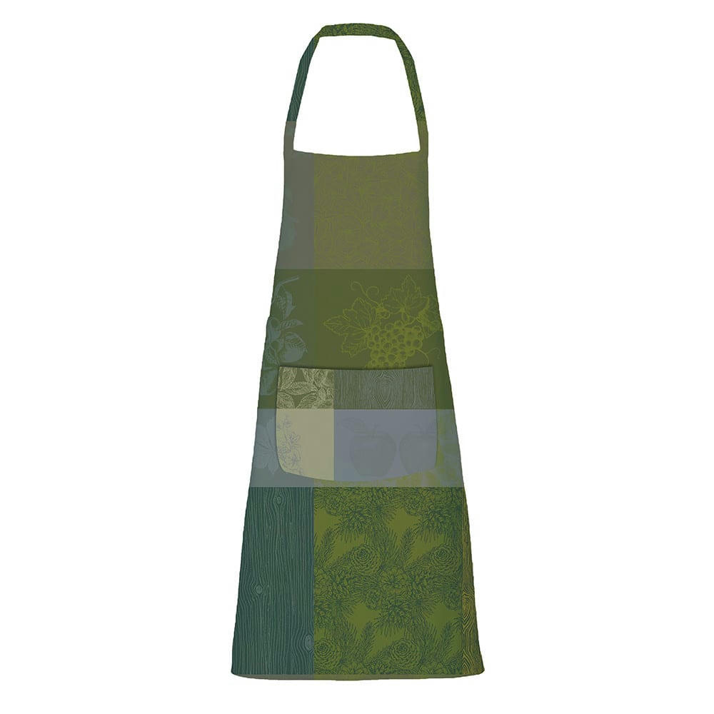 MILLE BOIS D'AUTOMNE MOUSSE - Tablier enduit imperméable pur coton vert 75x85