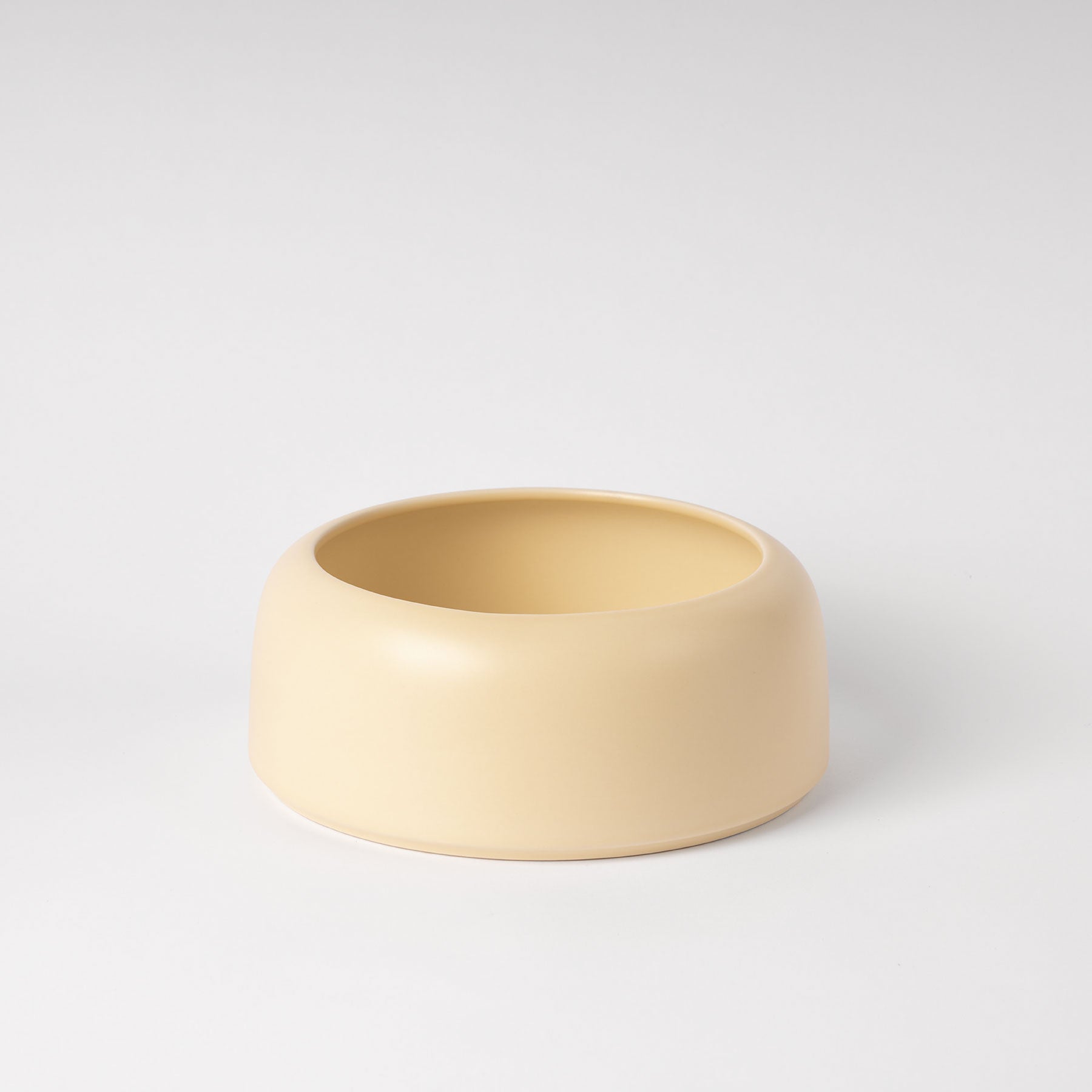 Soft Yellow Rounded Rim Decorative Bowl