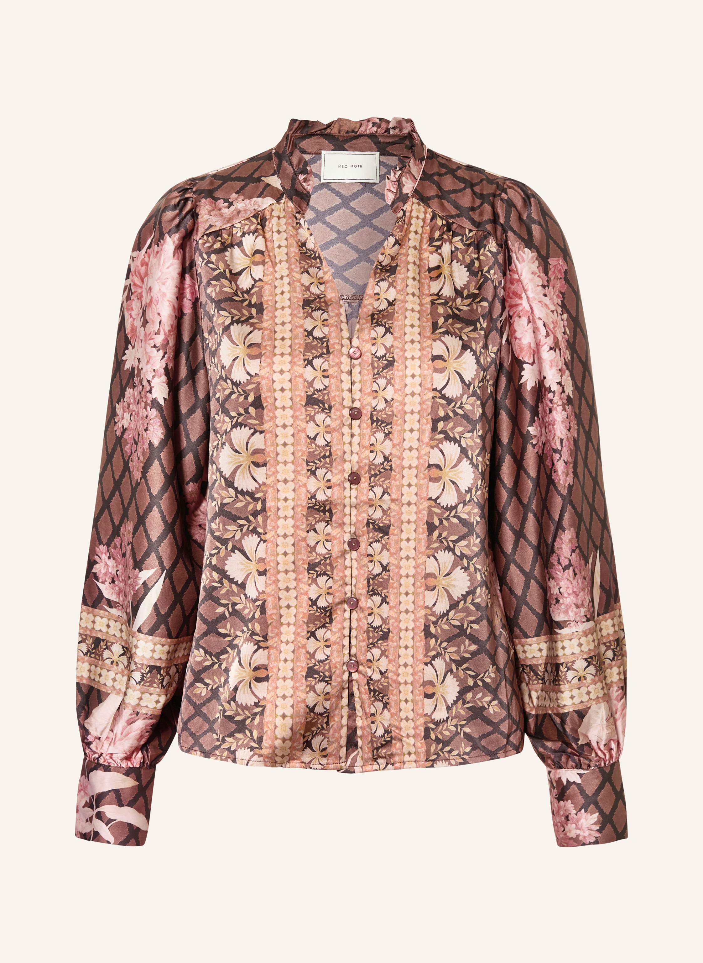 NEO NOIR Satinbluse MASSIMA mit Rüschen