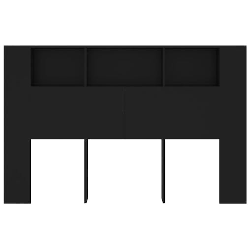 NNEVL Headboard Cabinet Black 160x18.5x104.5 cm