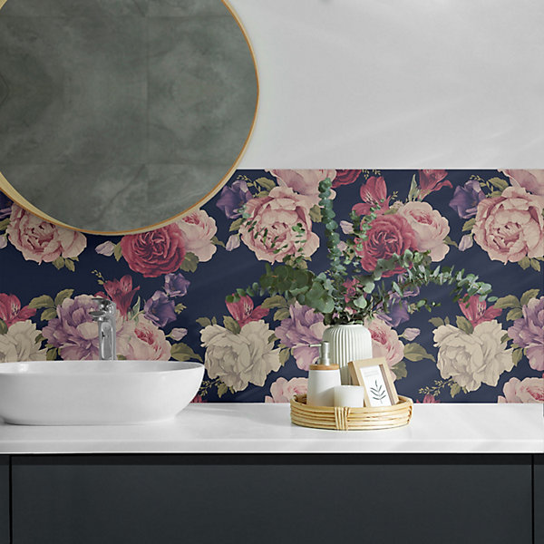 Panneau Mural Wallfluent 50x50 cm Motif Floral En Arrière-Plan 4 pièces