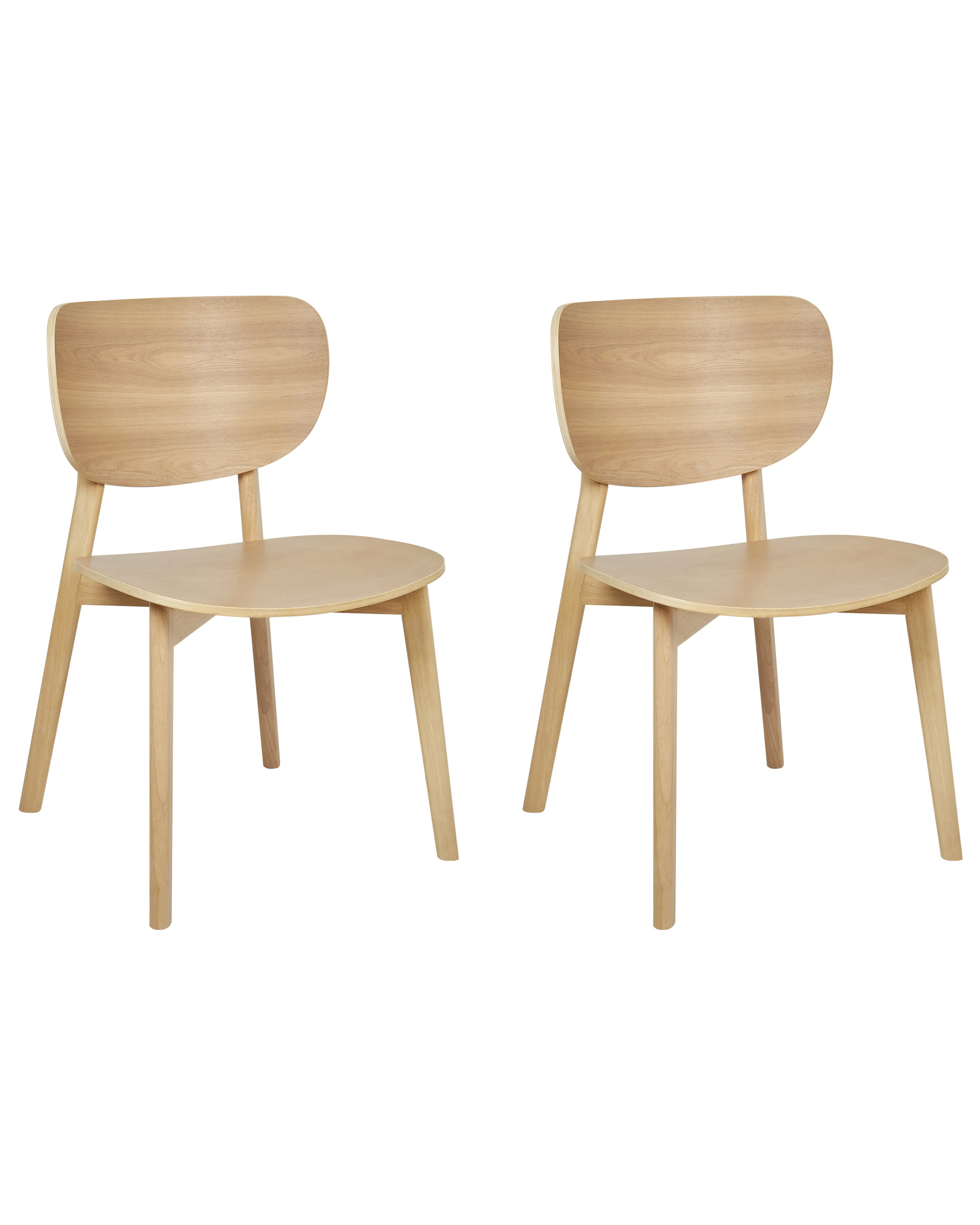 Set of 2 Dining Chairs OVERLY Wood Light Brown