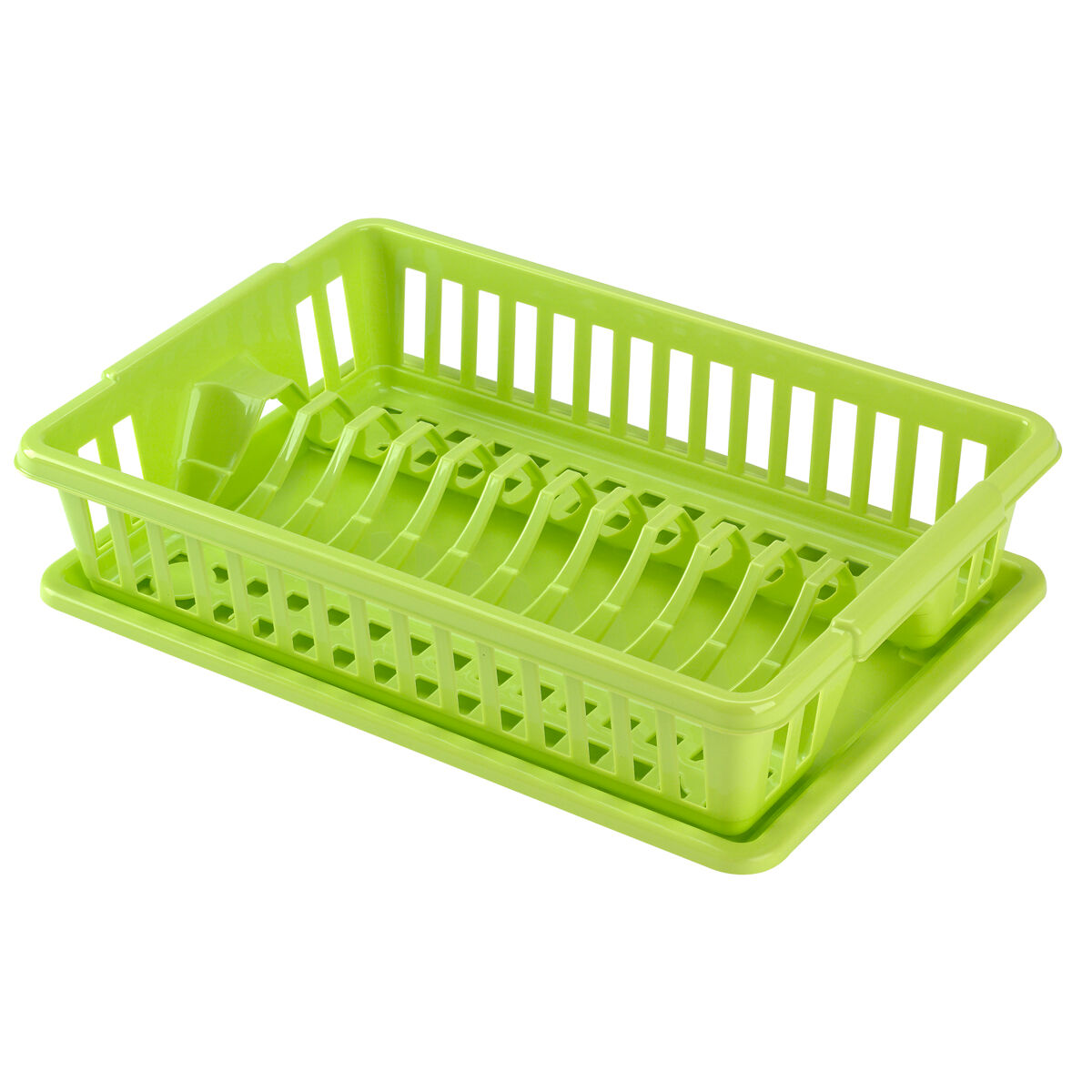 Escorredor de loiça amarelo com tabuleiro