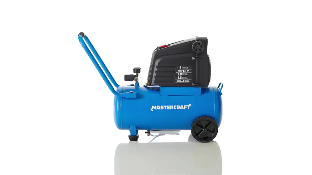 Mastercraft 8-Gallon Oil-Free Portable Air Compressor, 150 PSI, 1.5HP