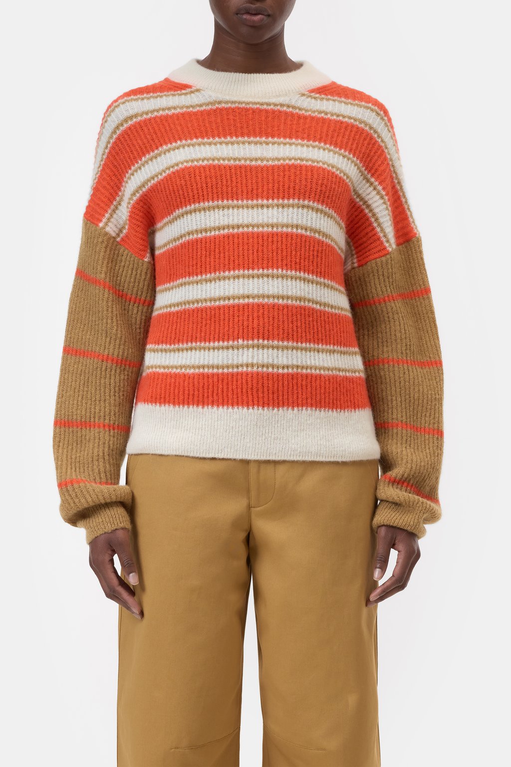 Gestreifter Pullover aus Alpaka-Woll-Mix