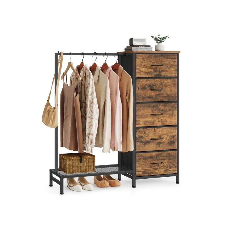 Commode avec portant et étagère à chaussures