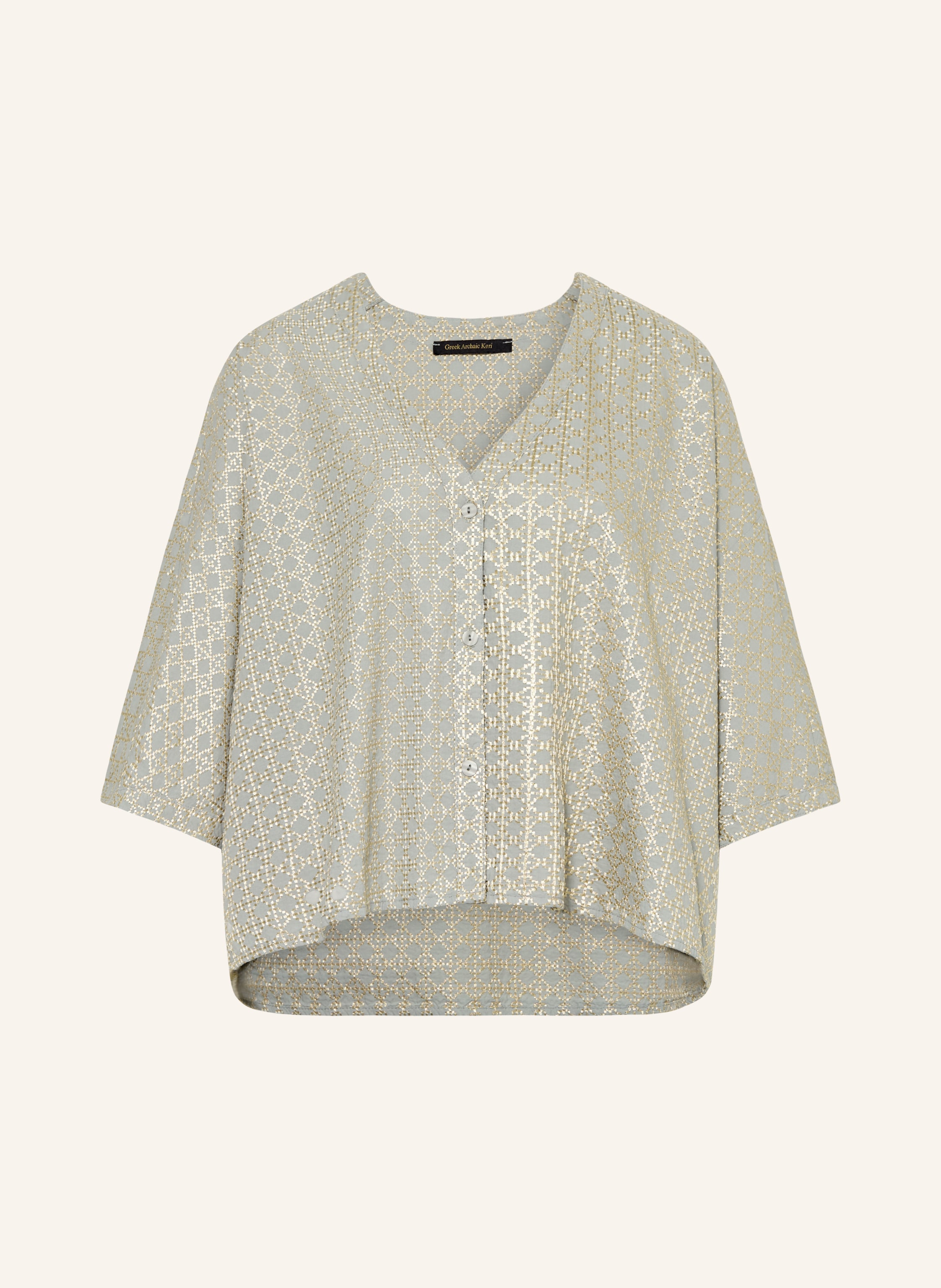 Greek Archaic Kori Bluse mit 3/4-Arm
