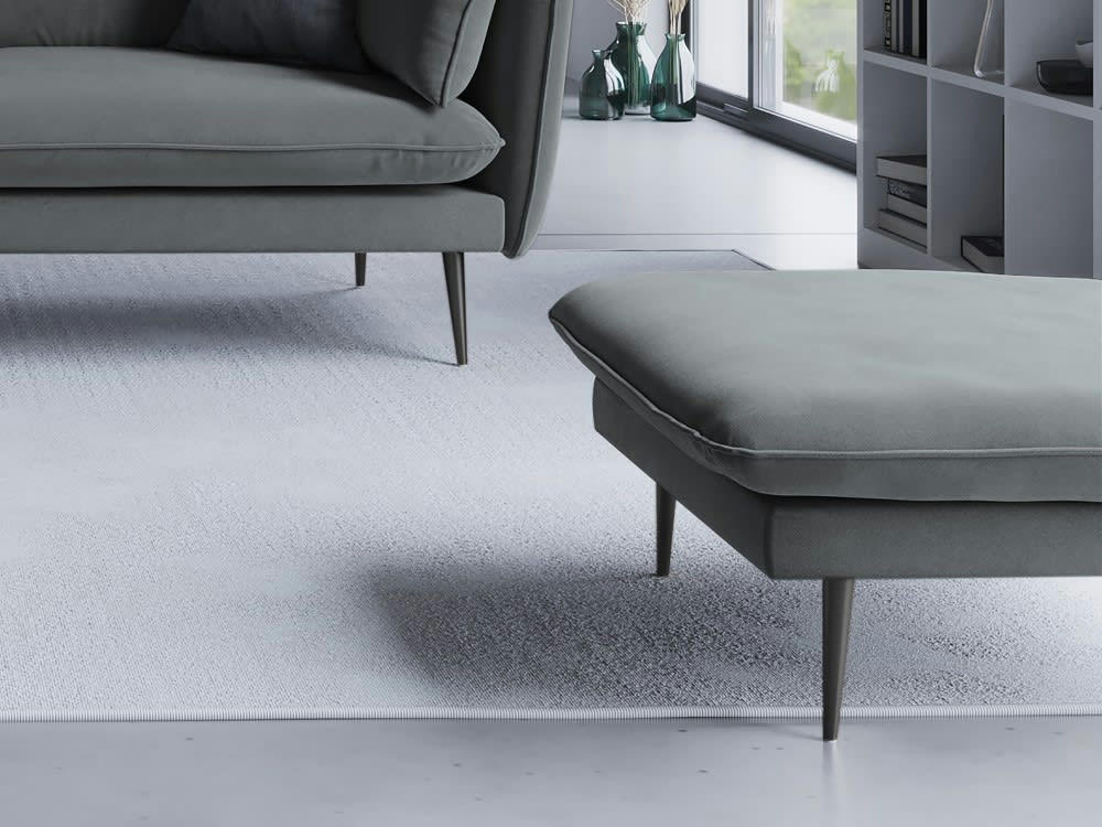 AGATE - Pouf en velours gris foncé