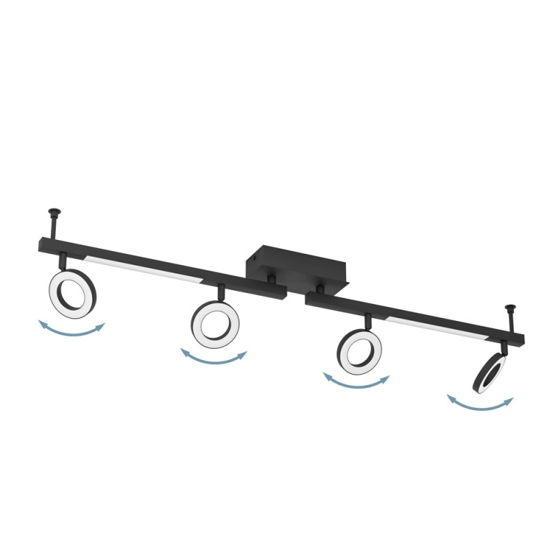 Spot LED Cardillio 2 noir 4 x 3,2 W et 2 x 3,3 W EGLO