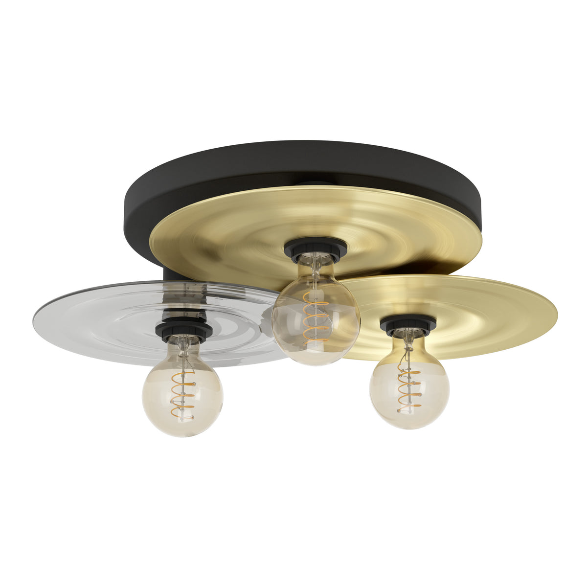 EGLO plafondlamp Lintmill - e27 - ø 53 cm - zwart/goud/grijs