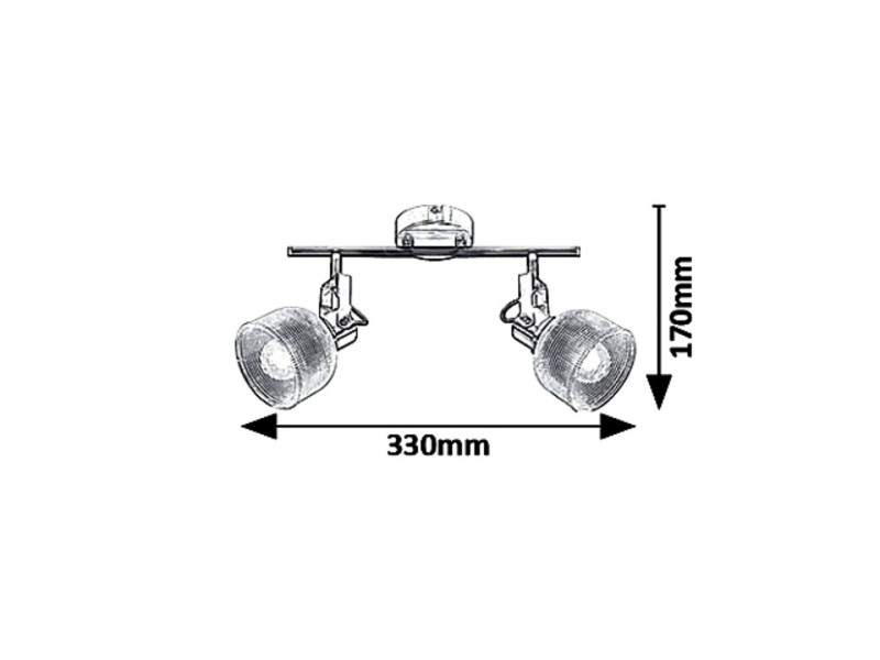 Spot listwa srebrny Francis 2xE14x12W wym:17x33x12cm IP20 Rabalux