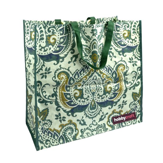 Green Paisley Woven Bag for Life