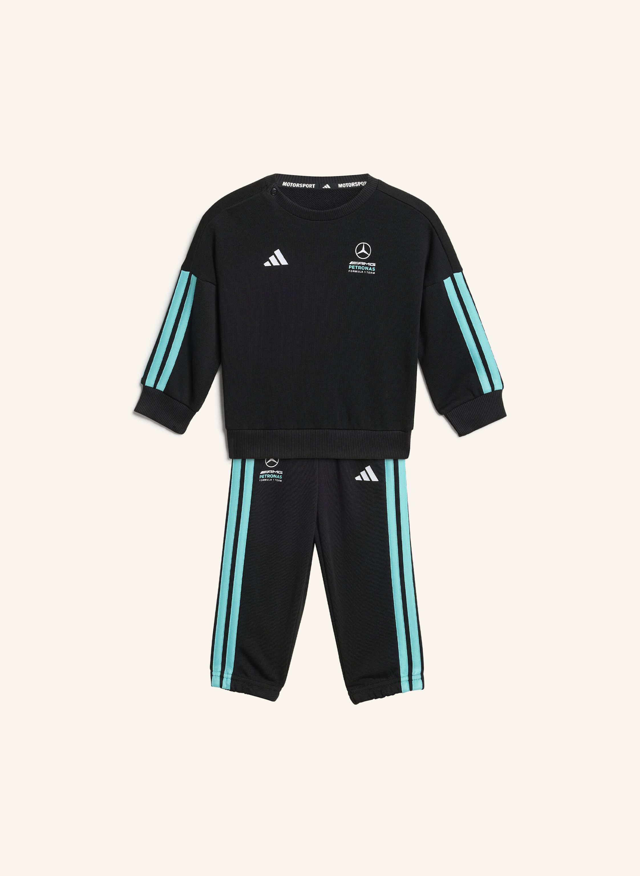 adidas MERCEDES-AMG PETRONAS FORMULA 1 TEAM DNA KIDS JOGGINGANZUG, LANGÄRMLIG
