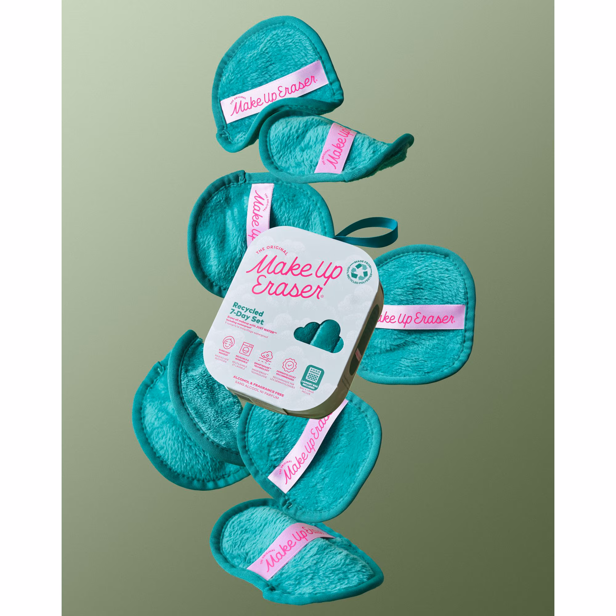 ACCESSOIRESServiette démaquillante réutilisable - recycled green