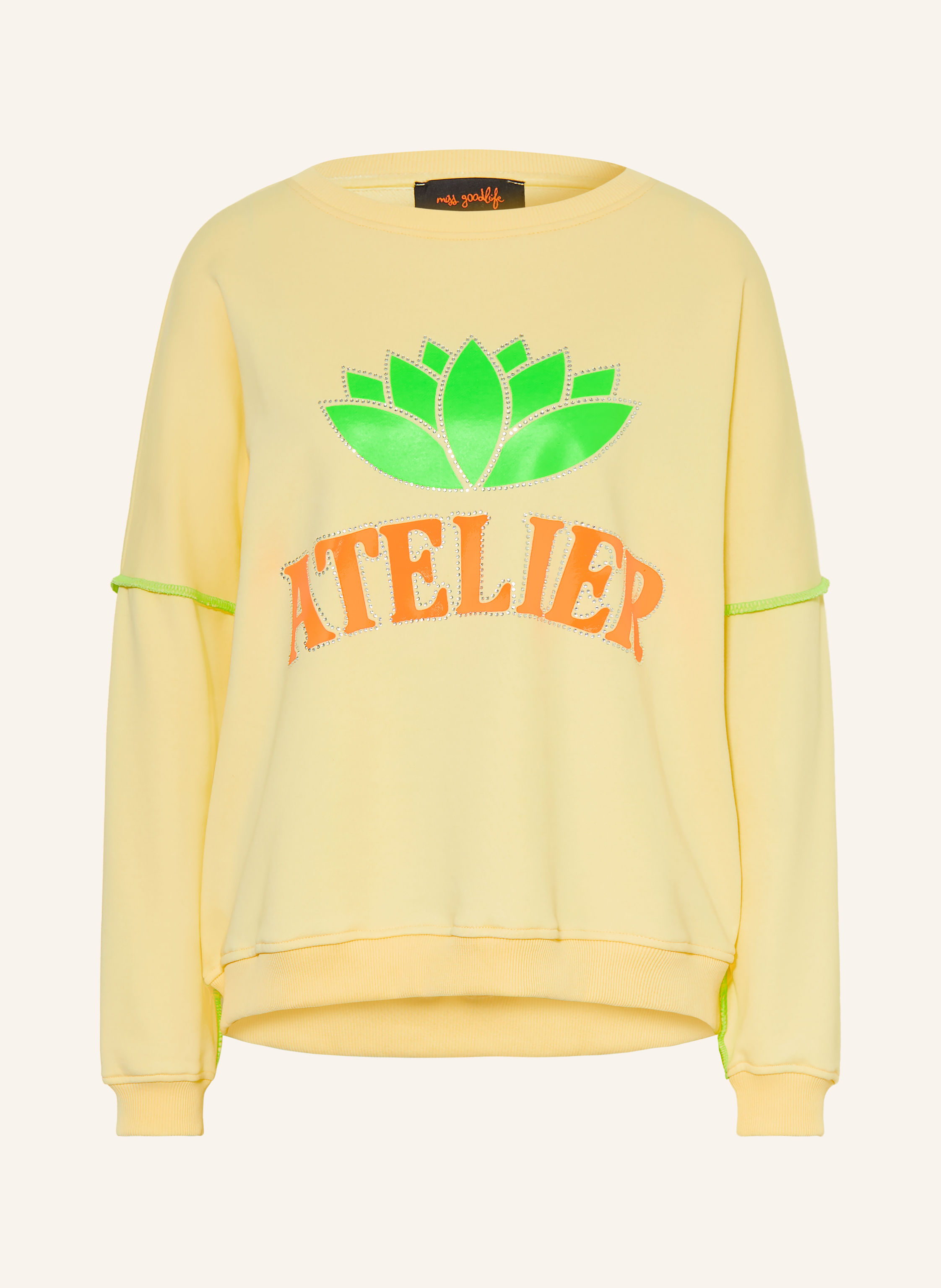 miss goodlife Sweatshirt mit Schmucksteinen