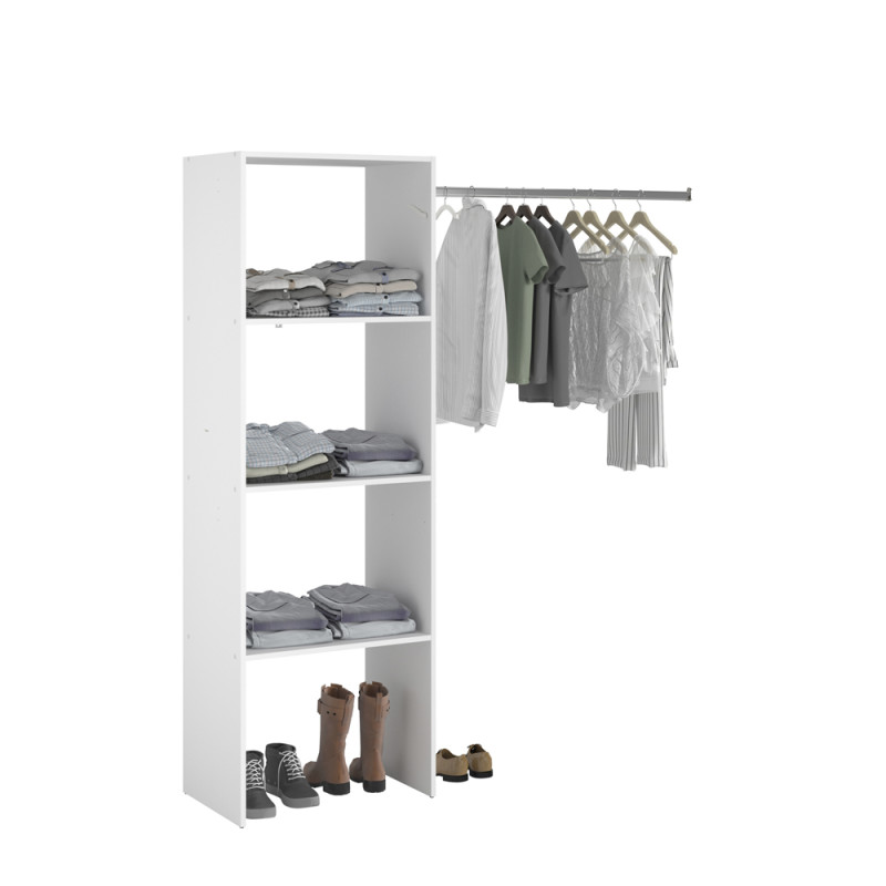 Placard Combi blanc 160 x 40 x 180 cm EKIPA