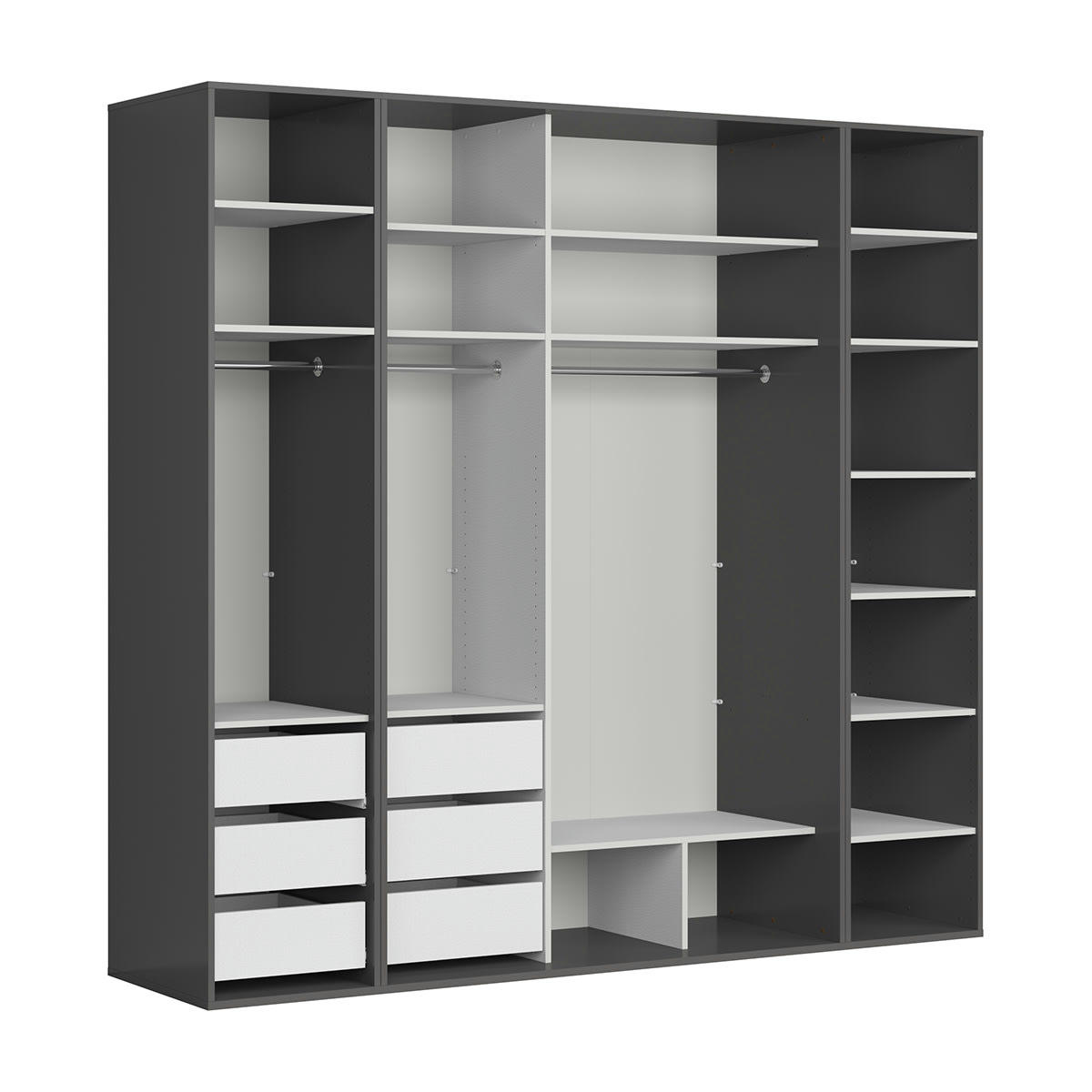 - Armoire 4 portes L250 x H240 stratifiés noir