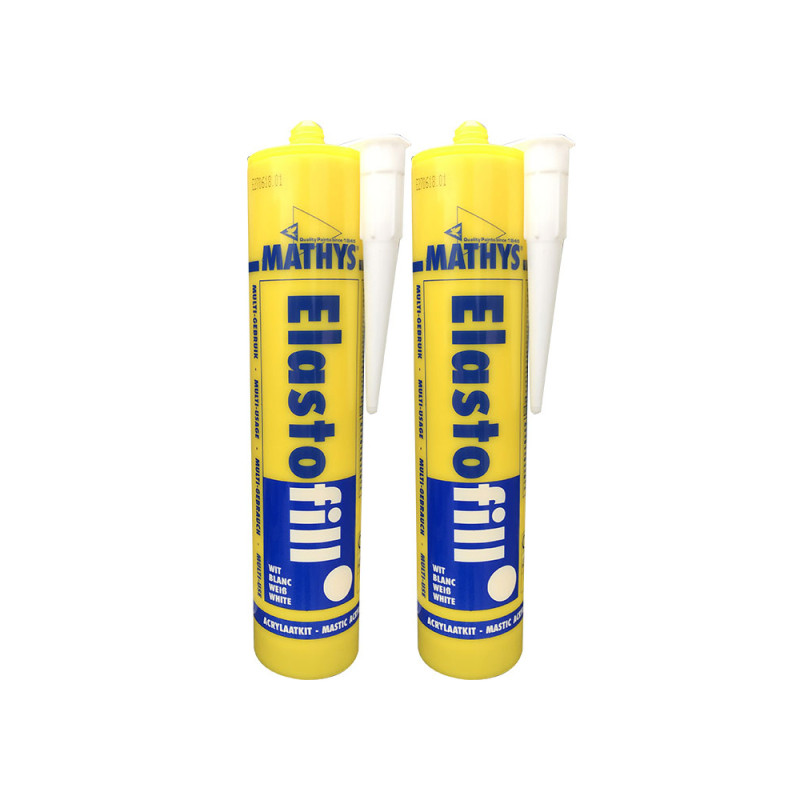 Mastic acrylique Elastofill blanc 310 ml Duopack MATHYS