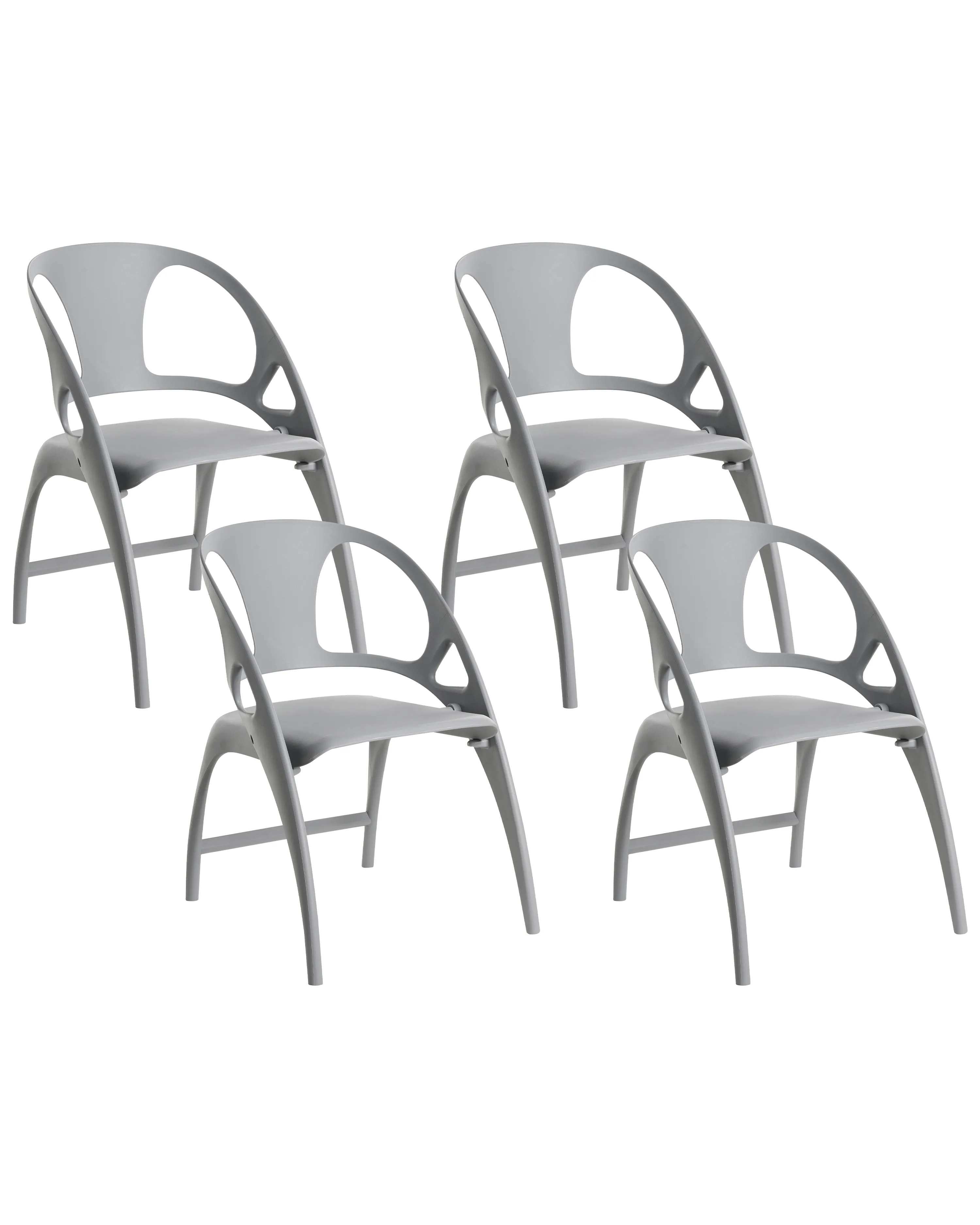 Set of 4 Garden Chairs NEMI Folding Grey