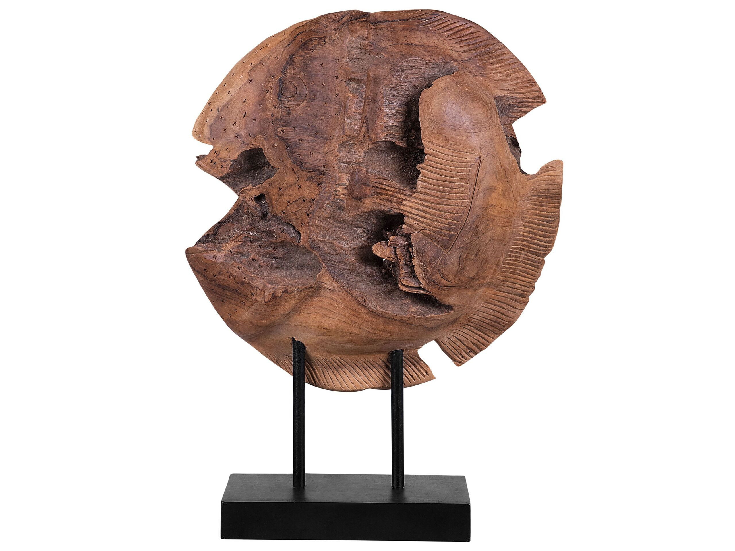 Figurka rzeźba ryba 41 cm jasne drewno