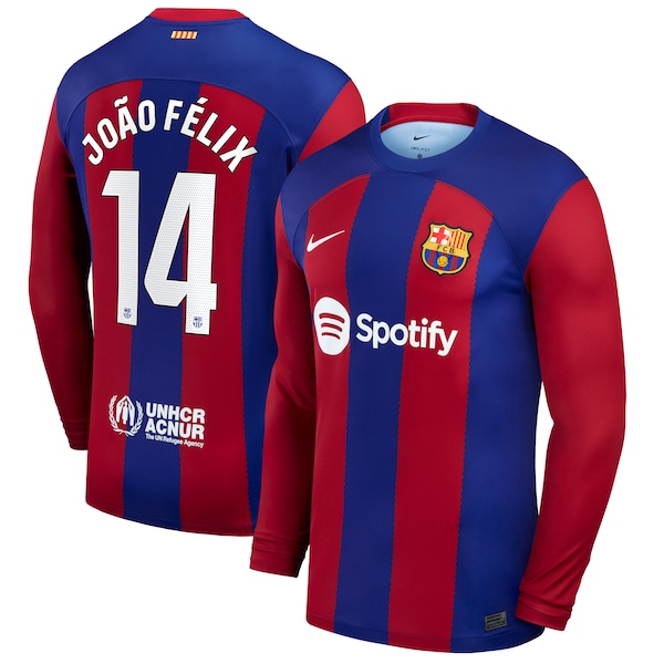 João Félix Barcelona Nike 2023/24 Home Stadium Replica Long Sleeve Player Jersey - Royal