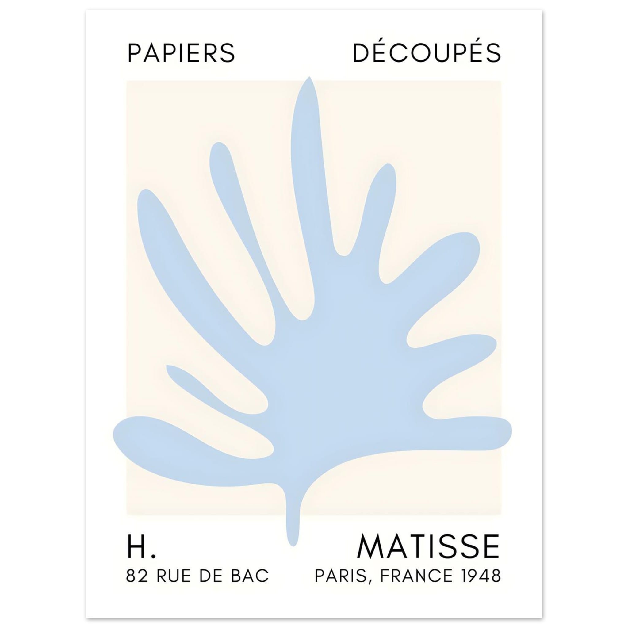 Artfulprints Poster Matisse – Coral drift light blue  - 30x40 cm - Blauw