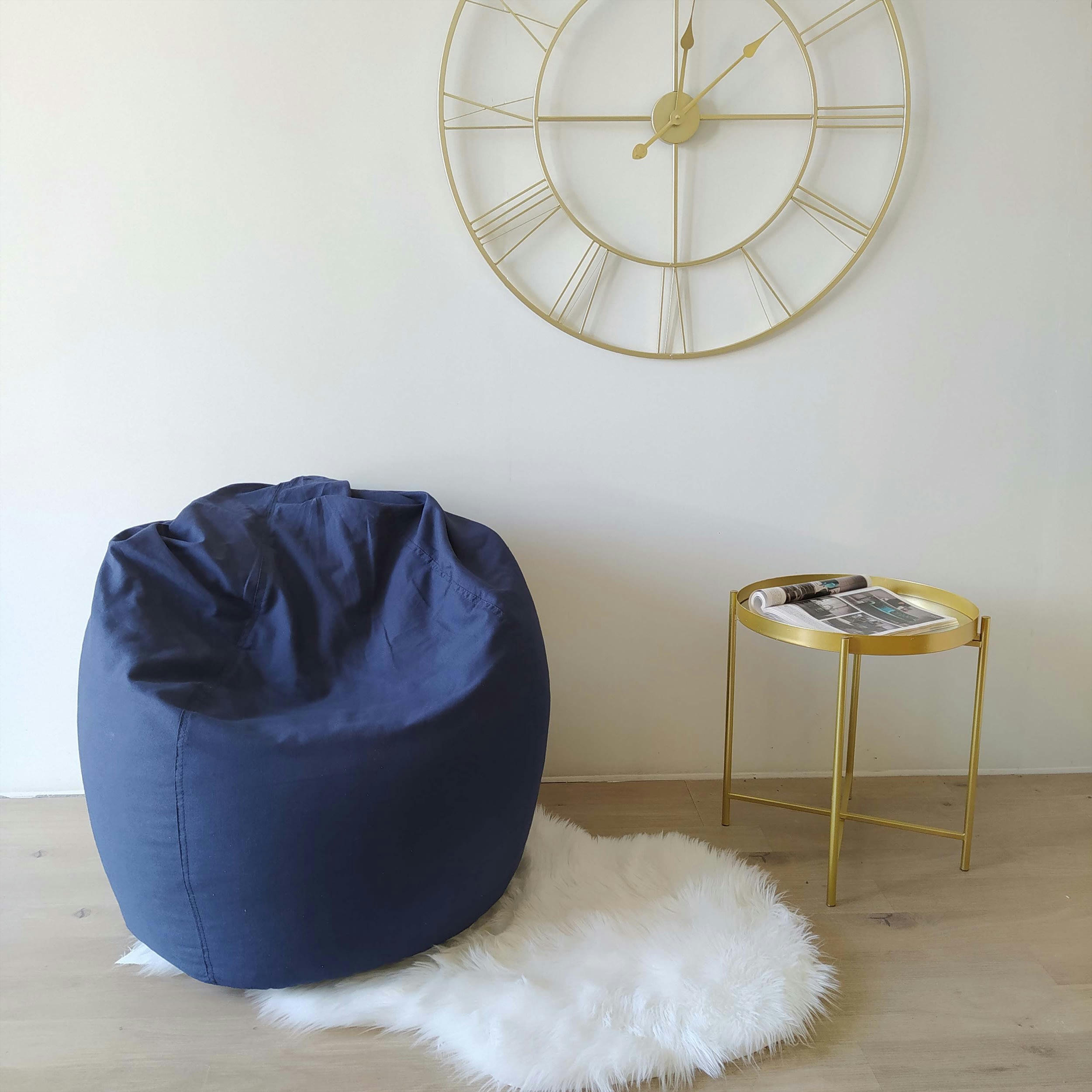 - Poire en coton lana 75 x 110 cm bleu marine