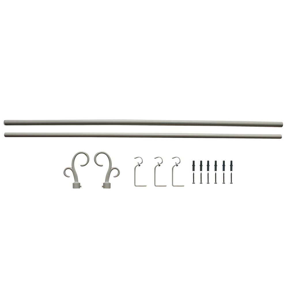 Kit Tringle Extensible 167-305 cm embouts crosse blanc