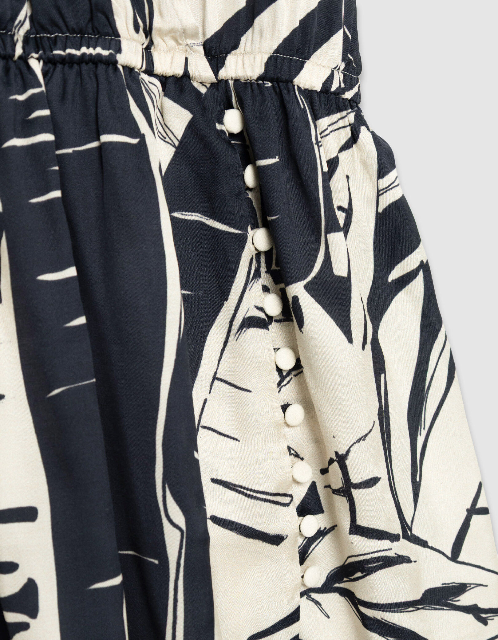 Robe marine imprimé maxi feuilles Femme