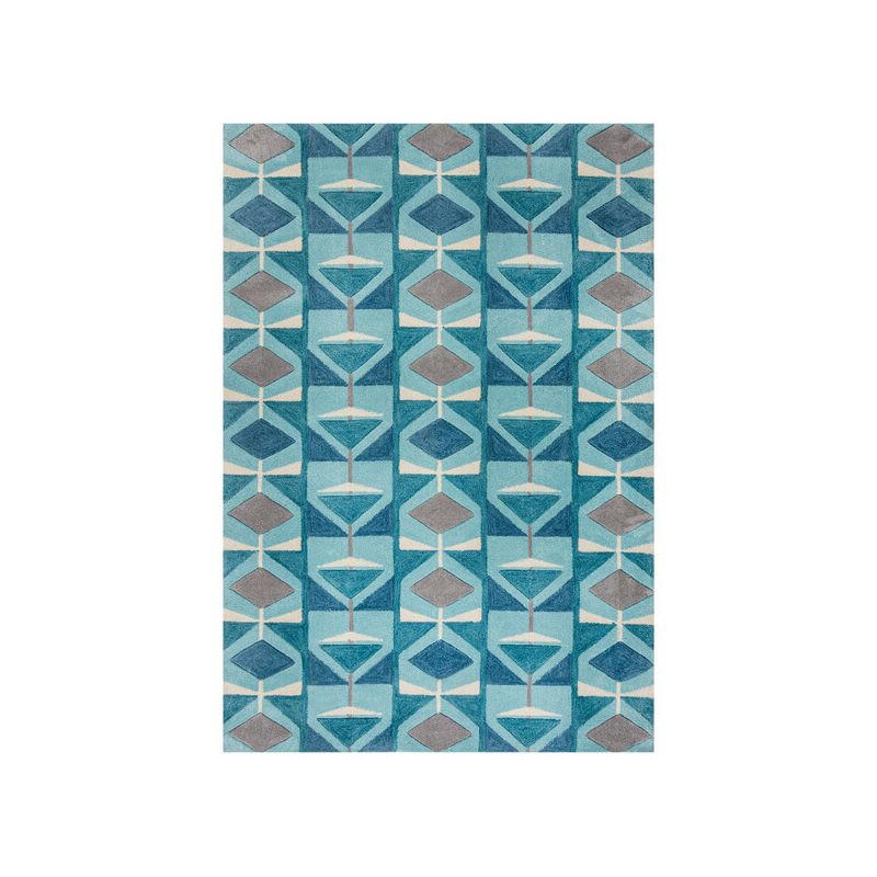 KODIAC - Tapis de chambre en polyester bleu 120 x 170