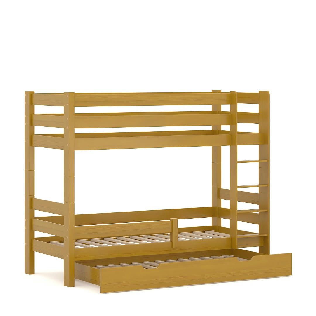 - Lit superposé en pin massif 200x90 aulne