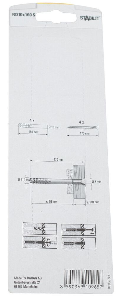 UNIVERSALPLUGG STABILIT 10X160MM 4STK