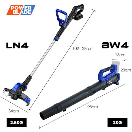NNEMB 20V Leaf Blower & Line Trimmer / Edger Combo, Kit with 4.0Ah Battery & Fast Charger