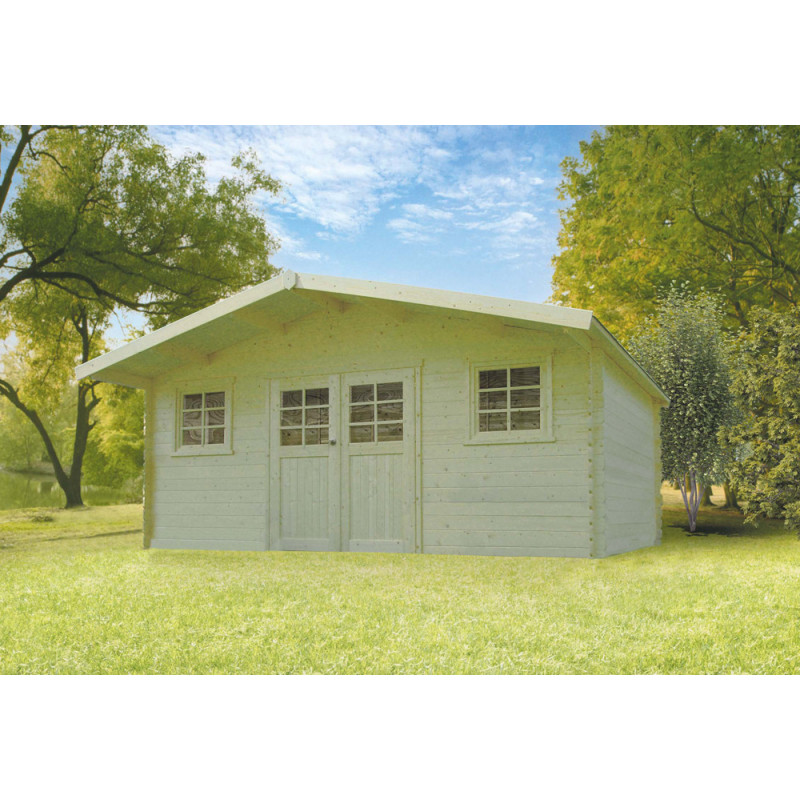 Abri de jardin en bois Douai traité 28 mm 5,08 x 2,98 m SOLID