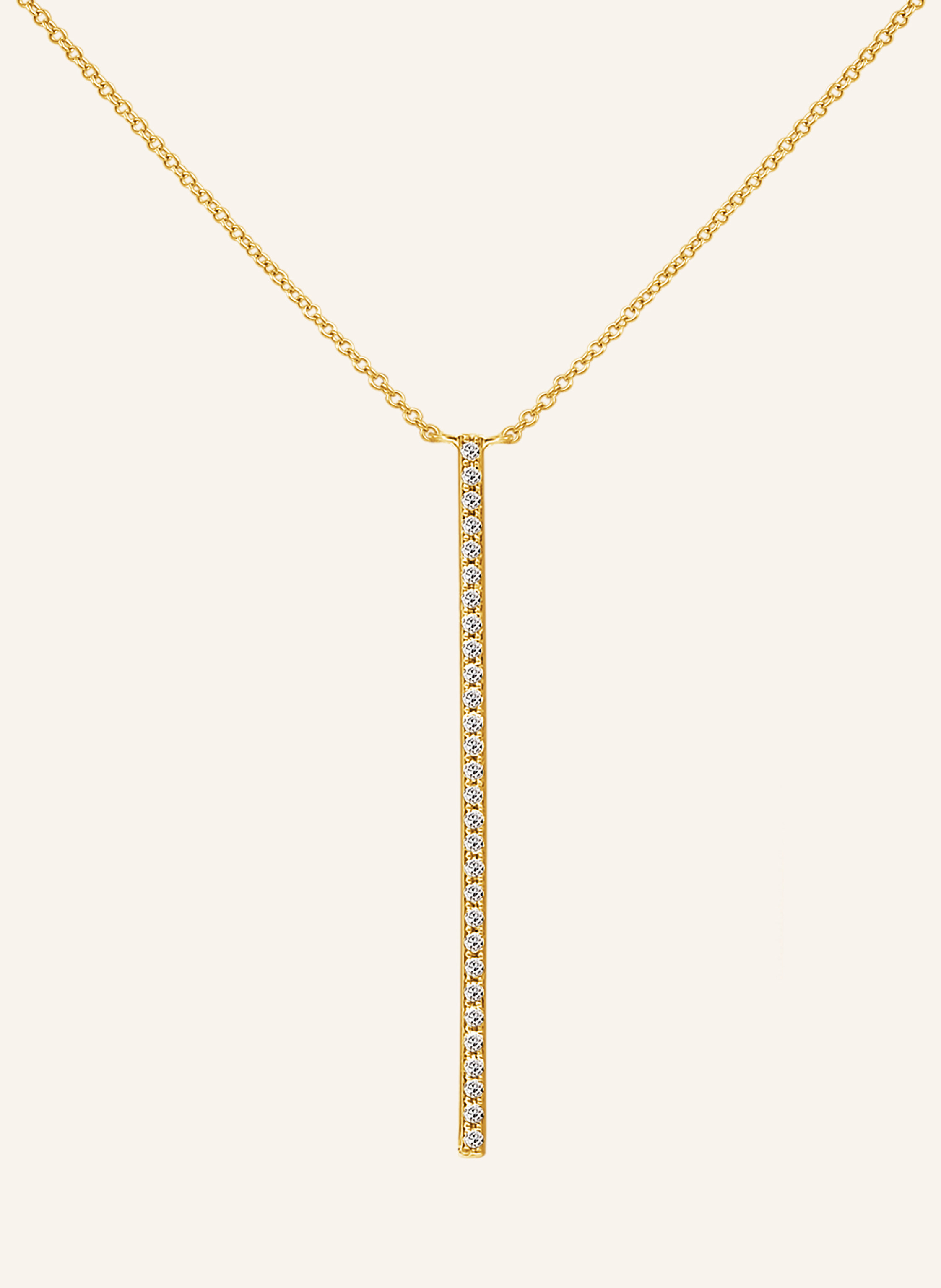 Leaf Halskette BAR aus 18 Karat Gelbgold mit Diamanten