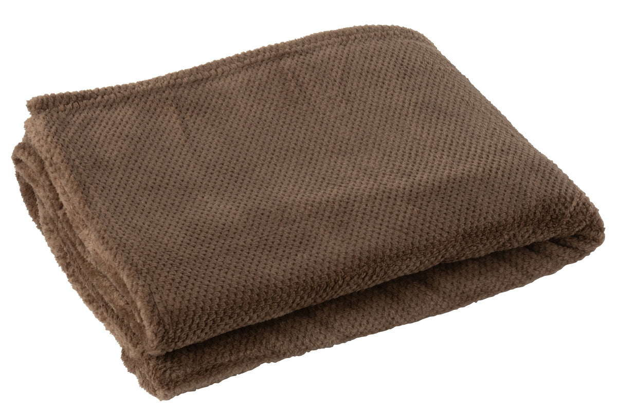 J-Line plaid Snuggle - polyester - bruin