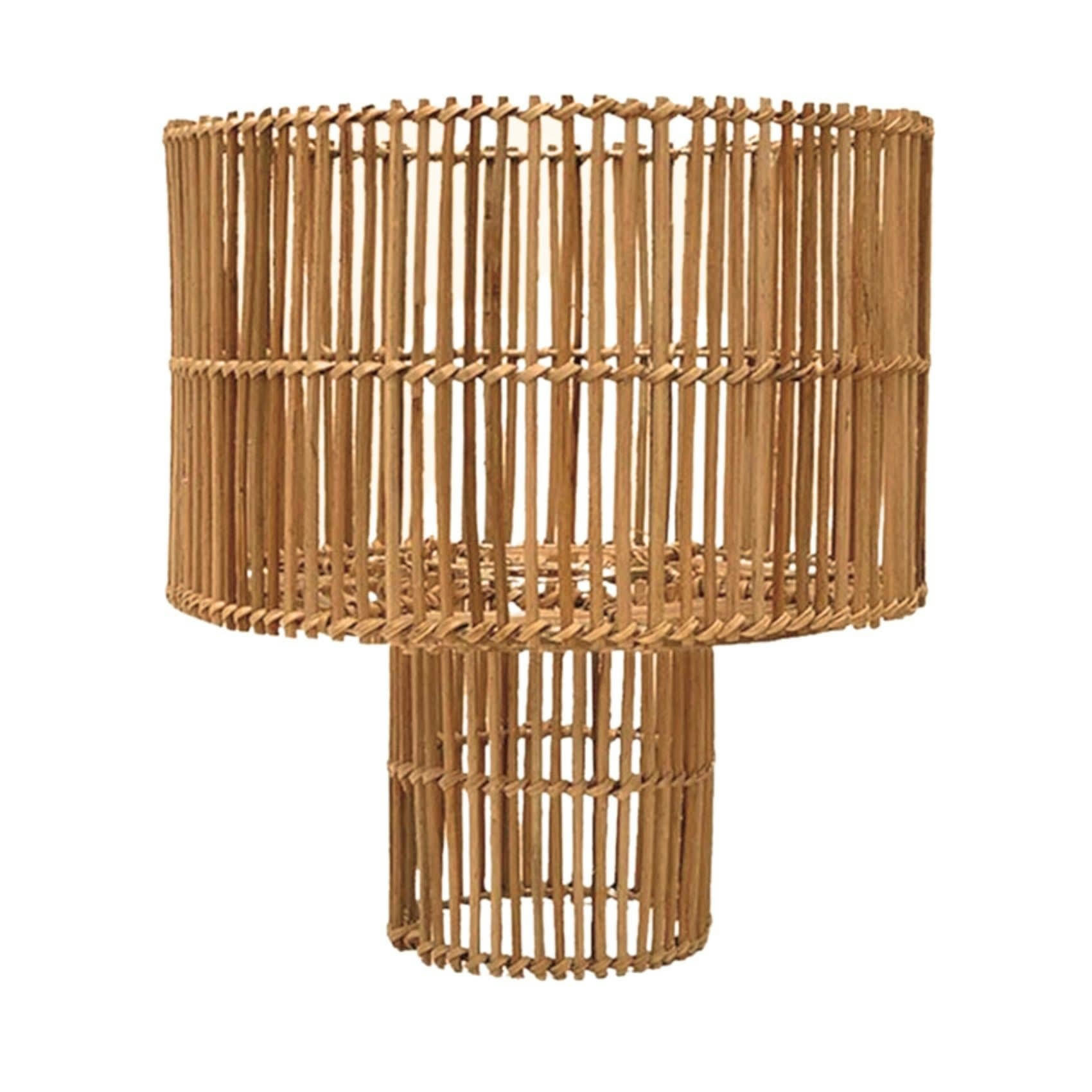 ANTOINE - Lampe à poser en rotin naturel Ø28 cm