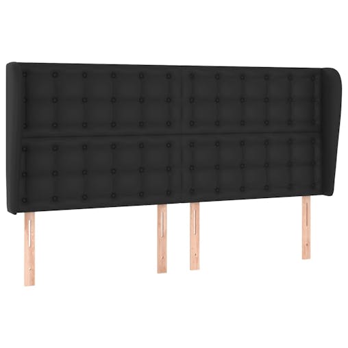 NNEVL Headboard with Ears Black 163x23x118/128 cm Faux Leather