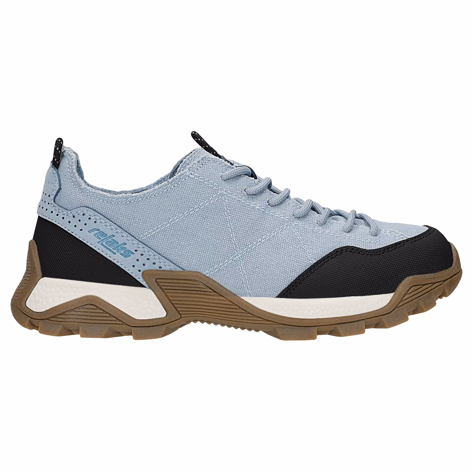 Niebieskie sneakersy RELAKS z czarnymi wstawkami