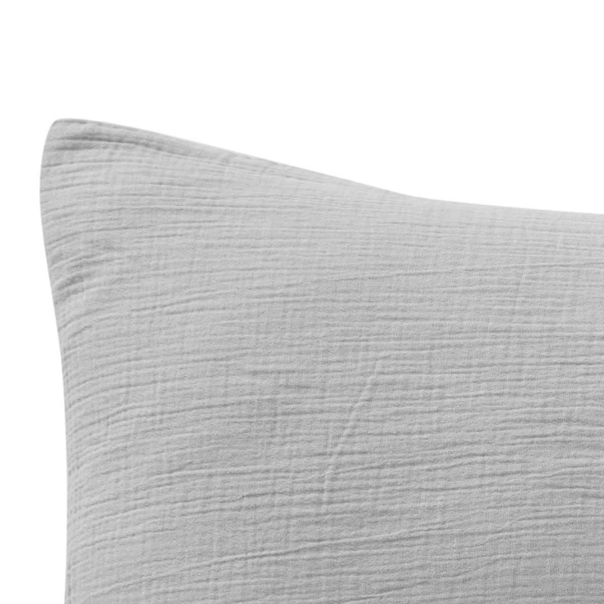 LOFT - Lot de 2 taies en gaze de coton  gris perle 65x65 cm