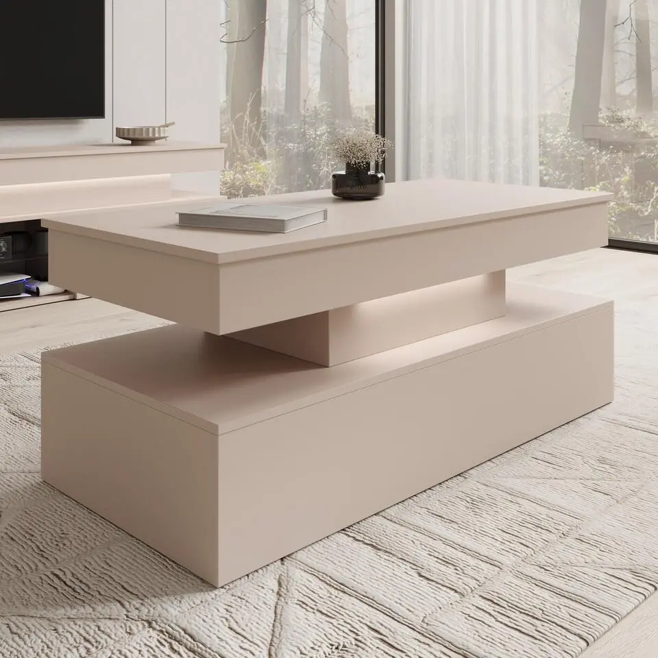 Meubella - Galan - Salontafel - Beige - 120x55x50 cm
